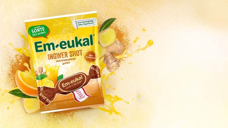 Ingwer Shot Em-eukal gefüllte Bonbons Ingwer Kurkuma